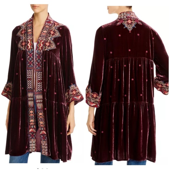Johnny Was Other - Johnny Was Ravi Embroidered Velvet Tiered Kimono SZ XS